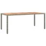 Mesa de jardín ratán PE gris y superficie madera maciza acacia by , Garden tables - Ref: Foro24-319555, Price: 164,00 €, Disc...