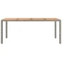 Mesa de jardín ratán PE gris y superficie madera maciza acacia by , Garden tables - Ref: Foro24-319555, Price: 164,00 €, Disc...