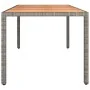 Mesa de jardín ratán PE gris y superficie madera maciza acacia by , Garden tables - Ref: Foro24-319555, Price: 164,00 €, Disc...