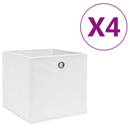 Cajas de almacenaje 4 uds tela no tejida blanco 28x28x28 cm by , Storage baskets - Ref: Foro24-325207, Price: 22,32 €, Discou...