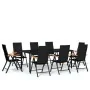 Juego de comedor para jardín 9 piezas negro von , Gartensets - Ref: Foro24-3099118, Preis: 703,13 €, Rabatt: -5%%