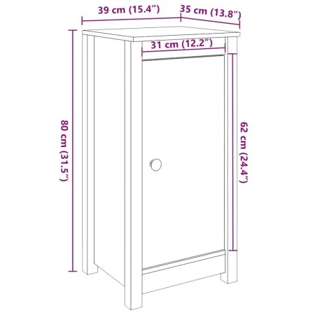 Aparador de madera maciza de pino 39x35x80 cm by , Sideboards - Ref: Foro24-813724, Price: 66,08 €, Discount: -5%%