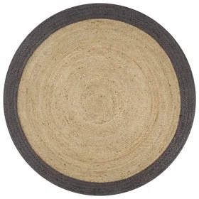 Alfombra hecha a mano de yute con borde gris oscuro 90 cm de , Alfombras - Ref: Foro24-133677, Precio: 29,33 €, Descuento: -5%%