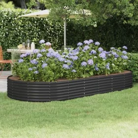 Jardinera arriate acero recubierto polvo antracita 296x140x36cm by , Pots and planters - Ref: Foro24-319031, Price: 54,10 €, ...