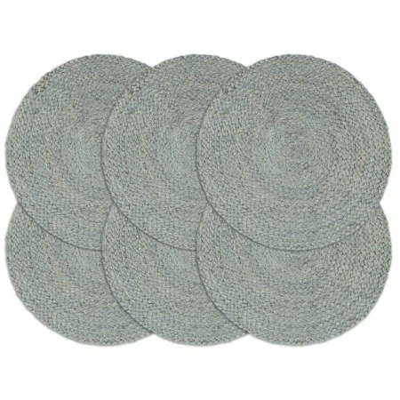 Mantel individual 6 uds liso redondo yute verde oliva 38 cm by , Placemats - Ref: Foro24-133841, Price: 31,74 €, Discount: -5%%