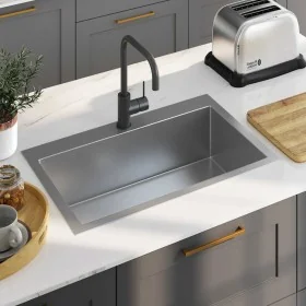 Fregadero de cocina hecho a mano acero inoxidable de , Fregaderos - Ref: Foro24-51514, Precio: 115,62 €, Descuento: -5%%