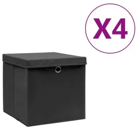 Cajas de almacenaje con tapas 4 uds negro 28x28x28 cm von , Aufbewahrungskörbe - Ref: Foro24-325188, Preis: 28,63 €, Rabatt: ...