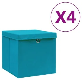 Cajas de almacenaje con tapas 4 uds azul bebé 28x28x28 cm by , Storage baskets - Ref: Foro24-325232, Price: 28,80 €, Discount...