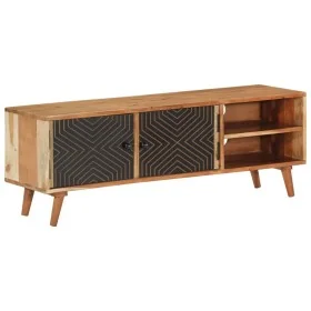 Mueble de TV madera maciza de acacia 112x30x40 cm