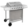 Barbacoa de gas con 6 fogones plateada by , Barbecues - Ref: Foro24-3053632, Price: 298,04 €, Discount: -5%%