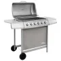 Barbacoa de gas con 6 fogones plateada by , Barbecues - Ref: Foro24-3053632, Price: 298,04 €, Discount: -5%%