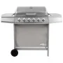 Barbacoa de gas con 6 fogones plateada by , Barbecues - Ref: Foro24-3053632, Price: 298,04 €, Discount: -5%%