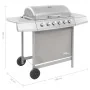 Barbacoa de gas con 6 fogones plateada by , Barbecues - Ref: Foro24-3053632, Price: 298,04 €, Discount: -5%%