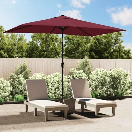Sombrilla de jardín con palo de metal rojo burdeos 300x200 cm by , Umbrellas - Ref: Foro24-44503, Price: 67,40 €, Discount: -5%%