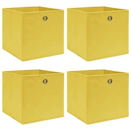 Cajas de almacenaje 4 uds tela amarillo 32x32x32 cm by , Storage baskets - Ref: Foro24-288365, Price: 25,31 €, Discount: -5%%