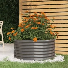 Jardinera de acero con recubrimiento en polvo gris 80x80x36 cm von , Töpfe und Pflanzgefäße - Ref: Foro24-318854, Preis: 25,6...