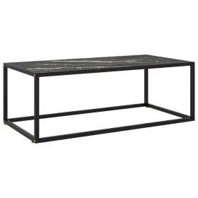 Mesa de centro negra con vidrio de mármol negro 100x50x35 cm von , Couchtisch - Ref: Foro24-322882, Preis: 82,85 €, Rabatt: -5%%