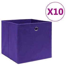 Cajas de almacenaje 10 uds tela no tejida morado