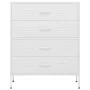Armario de cajones de acero blanco 80x35x101,5 cm by , Drawers - Ref: Foro24-336206, Price: 219,19 €, Discount: -5%%