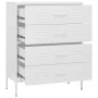 Armario de cajones de acero blanco 80x35x101,5 cm by , Drawers - Ref: Foro24-336206, Price: 219,19 €, Discount: -5%%