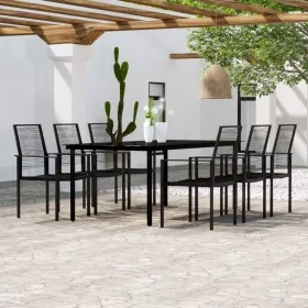 Juego de comedor de jardín 7 piezas negro von , Gartensets - Ref: Foro24-3099201, Preis: 489,75 €, Rabatt: -5%%