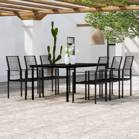 Juego de comedor de jardín 7 piezas negro by , Garden sets - Ref: Foro24-3099201, Price: 489,75 €, Discount: -5%%