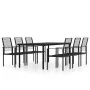 Juego de comedor de jardín 7 piezas negro by , Garden sets - Ref: Foro24-3099201, Price: 489,75 €, Discount: -5%%