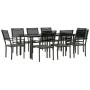 Juego de comedor para jardín 9 piezas acero y textilene negro von , Gartensets - Ref: Foro24-3200733, Preis: 635,94 €, Rabatt...