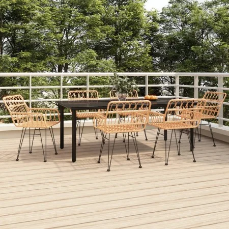 Juego de comedor de jardín 7 piezas ratán sintético by , Garden sets - Ref: Foro24-3157864, Price: 636,12 €, Discount: -5%%