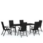 Juego de comedor para jardín 7 piezas negro by , Garden sets - Ref: Foro24-3099105, Price: 583,30 €, Discount: -5%%