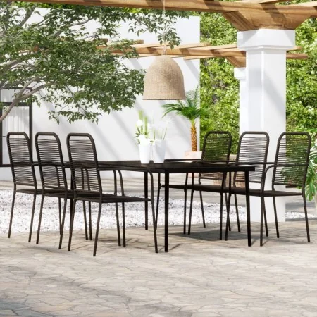 Juego de comedor de jardín 7 piezas negro by , Garden sets - Ref: Foro24-3099147, Price: 483,37 €, Discount: -5%%