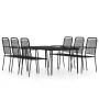 Juego de comedor de jardín 7 piezas negro by , Garden sets - Ref: Foro24-3099147, Price: 483,37 €, Discount: -5%%
