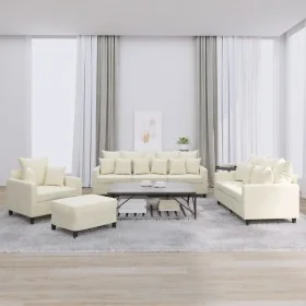 Juego de sofás con cojines 4 piezas terciopelo crema von , Sofas - Ref: Foro24-3201698, Preis: 746,30 €, Rabatt: -5%%