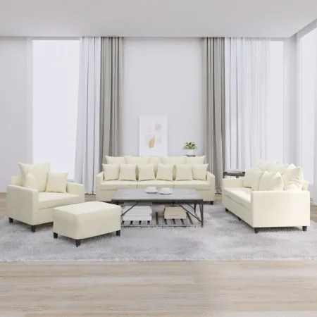 Juego de sofás con cojines 4 piezas terciopelo crema von , Sofas - Ref: Foro24-3201698, Preis: 746,30 €, Rabatt: -5%%