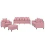 Juego de sofás con cojines 4 piezas terciopelo rosa von , Sofas - Ref: Foro24-3201693, Preis: 763,57 €, Rabatt: -5%%