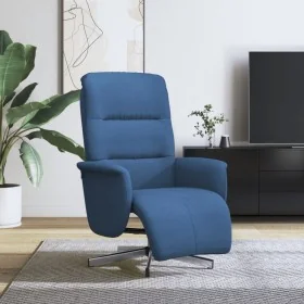 Sillón reclinable con reposapiés tela azul