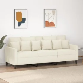 Sofá de 3 plazas terciopelo color crema 180 cm de , Sofás - Ref: Foro24-359321, Precio: 317,30 €, Descuento: -5%%
