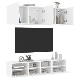 Muebles de TV de pared 5 piezas madera de ingeniería blanco by , TV Furniture - Ref: Foro24-3216511, Price: 158,98 €, Discoun...