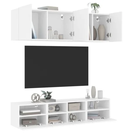 Muebles de TV de pared 5 piezas madera de ingeniería blanco von , TV-Möbel - Ref: Foro24-3216511, Preis: 158,98 €, Rabatt: -5%%