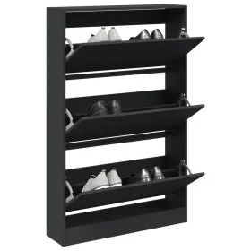Zapatero de madera de ingeniería negro 80x21x125,5 cm von , Schuhregale und Schuhorganisatoren - Ref: Foro24-839925, Preis: 1...