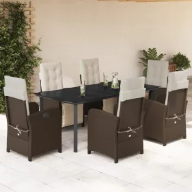 Set comedor de jardín 7 pzas con cojines ratán sintético marrón von , Gartensets - Ref: Foro24-3212554, Preis: 1,00 €, Rabatt...