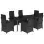 Set de comedor de jardín 7 pzas y cojines ratán sintético negro by , Garden sets - Ref: Foro24-3212540, Price: 955,34 €, Disc...