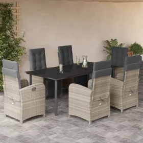 Set comedor jardín 7 pzas y cojines ratán sintético gris claro von , Gartensets - Ref: Foro24-3212610, Preis: 1,00 €, Rabatt:...