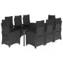 Set de comedor de jardín 9 pzas y cojines ratán sintético negro von , Gartensets - Ref: Foro24-3212760, Preis: 1,00 €, Rabatt...