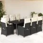 Set de comedor de jardín 9 pzas y cojines ratán sintético negro by , Garden sets - Ref: Foro24-3212741, Price: 1,00 €, Discou...
