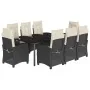 Set de comedor de jardín 9 pzas y cojines ratán sintético negro by , Garden sets - Ref: Foro24-3212741, Price: 1,00 €, Discou...