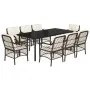 Set comedor para jardín 9 pzas y cojines ratán sintético marrón | Foro24.es | Tu tienda online para hogar, jardín y más Foro24.es