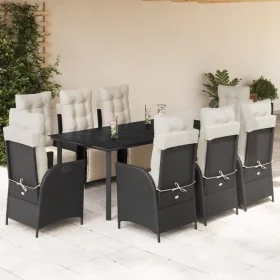 Set de comedor de jardín 9 pzas y cojines ratán sintético negro von , Gartensets - Ref: Foro24-3213391, Preis: 1,00 €, Rabatt...