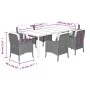 Set comedor jardín 7 pzas y cojines ratán sintético gris von , Gartensets - Ref: Foro24-3211960, Preis: 896,73 €, Rabatt: -5%%