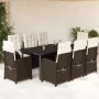 Set comedor para jardín 9 pzas y cojines ratán sintético marrón von , Gartensets - Ref: Foro24-3212348, Preis: 1,00 €, Rabatt...
